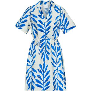 SISTERS POINT Jurk 'EMSA'  lichtbeige / blauw