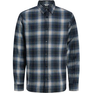 JJ Rebel Overhemd 'JREBJETT'  saffier / lichtgrijs / zwart