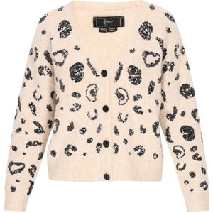 faina Gebreid vest 'Fashion Look'  lichtbeige / zwart