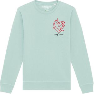 Watapparel Sweatshirt 'Self Love'  lichtblauw / rood / zwart