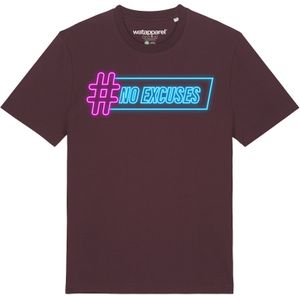 Watapparel Shirt ' No Excuses '  blauw / pink / donkerrood