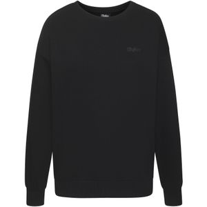 Sweater - Zwart - Met Logoborduursel - Ronde Hals - Lange Mouwen