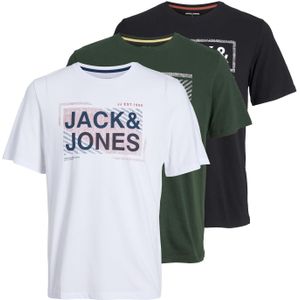 JACK & JONES Shirt  grijs / donkergroen / zwart / wit