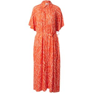 YAS Blousejurk  donkeroranje / wit