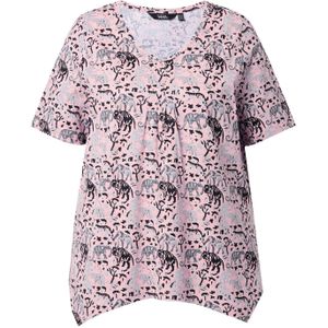 Ulla Popken Shirt  basaltgrijs / donkerlila / rosa