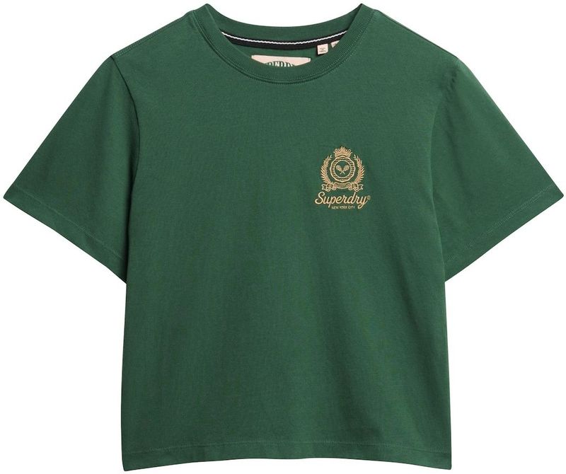 Superdry - Country Club - T-shirt - Beige - Donkergroen