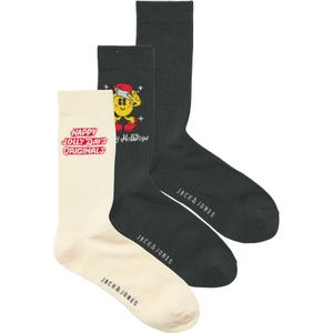 JACK & JONES Sokken 'JACXMAS CARTOON'  geel / lichtgrijs / rood / zwart