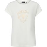 Joop! - Tulle and Double Print Top - Wit - Dames - Viscose - Stretchstof