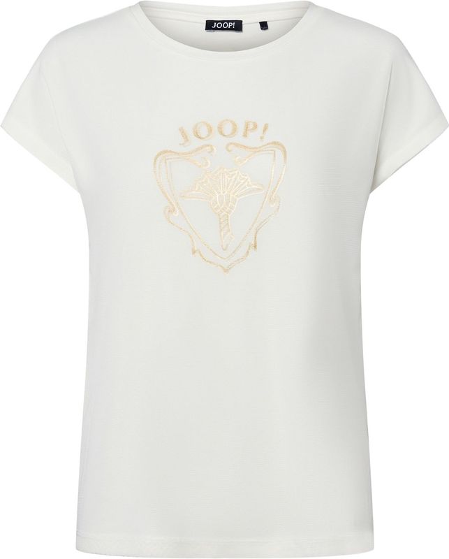 Joop! - Tulle and Double Print Top - Wit - Dames - Viscose - Stretchstof