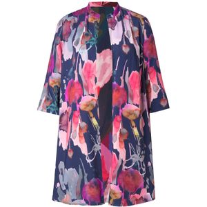 Ulla Popken - Tussenjas - Turquoise - Donkerblauw - Pink