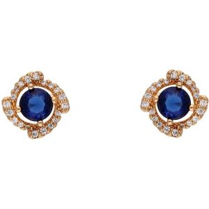 faina Oorbellen  blauw / rose-goud