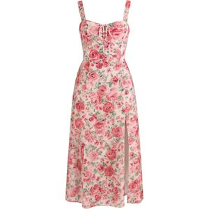 JANE's Jurk  beige / lichtgroen / lichtroze