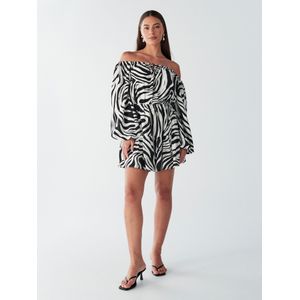 BWLDR Jurk 'BRIA MINI DRESS'  zwart / wit