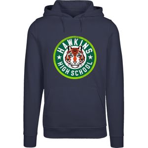 F4NT4STIC Sweatshirt 'Stranger Things Hawkins Netflix TV Series'  donkerblauw / groen / grasgroen / wit