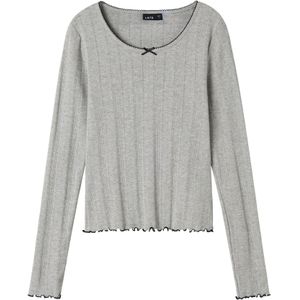 Top - U-hals - Lange Mouwen - Korte Lengte - Met Ruches - Strik - Drop-needle