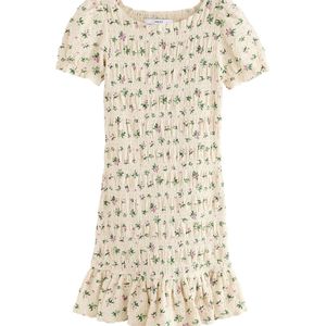 Next Jurk  ecru / groen