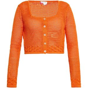 IZIA Gebreid vest  oranje