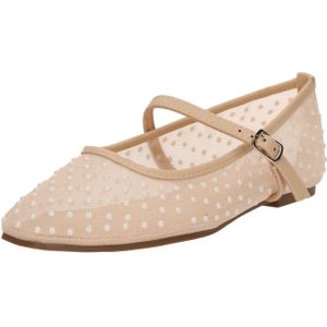 GLAMOROUS Ballerina met riempjes  taupe / wit