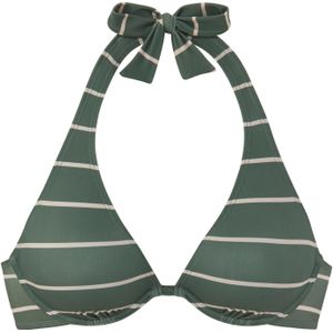 Look - Beugelbikini - Olijf Gestreept - Met Beugel - Verwijderbare Softcups