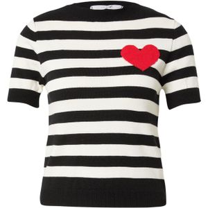Hailys Trui 'Ma44riah'  rood / zwart / wit