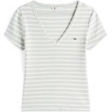 Tommy Jeans Shirt 'Essential'  pastelgroen / wit