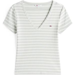 Tommy Jeans Shirt 'Essential'  pastelgroen / wit