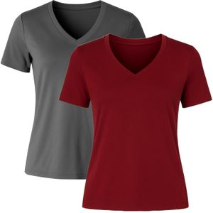 C&City Shirt  donkergrijs / bordeaux