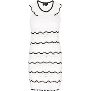 faina Gebreide jurk  zwart / wit