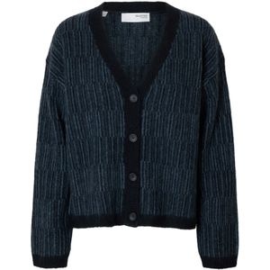 SELECTED Gebreid vest 'SLFALVA'  marine / navy
