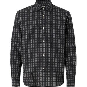 SELECTED Overhemd 'SLHREGHUNTER'  zwart / wit