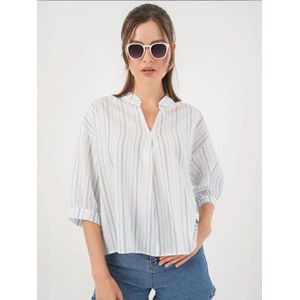Bigdart Blouse  lichtblauw / wit