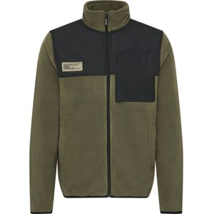 BLEND Fleece jas 'Mas'  groen / zwart / wit