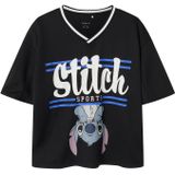 Stitch - T-shirt - Groen - Mesh - V-hals - Korte Mouwen
