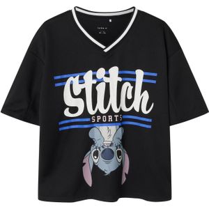 Stitch - T-shirt - Groen - Mesh - V-hals - Korte Mouwen
