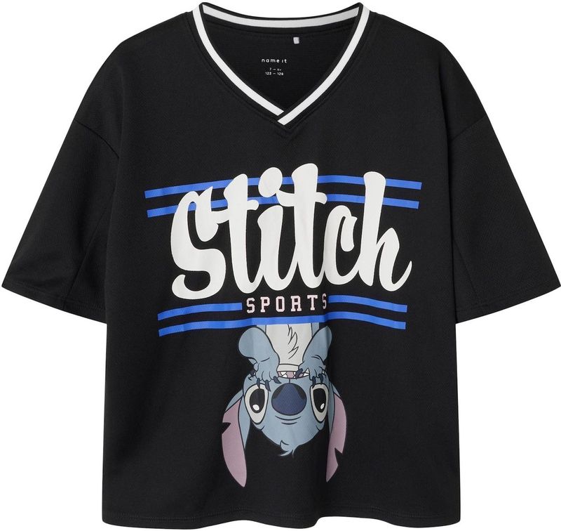 Stitch - T-shirt - Groen - Mesh - V-hals - Korte Mouwen