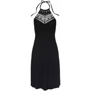 Lascana - Jurk - Zwart - Kantinzet - Haltermodel - Mouwloos