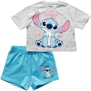 DISNEY Nachtkledij 'Stitch'  blauw / lichtblauw / grijs / lichtroze