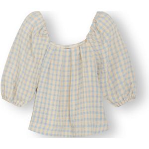NORR Blouse 'Soffio'  ecru / lichtblauw