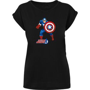 F4NT4STIC Shirt 'Marvel Avengers Captain America The First Avenger'  blauw / rood / zwart / wit