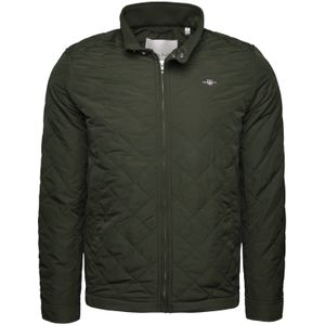 GANT Tussenjas 'Quilted'  donkergroen / rood / wit