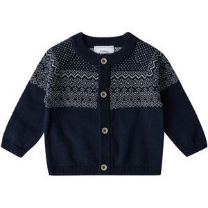 Stellou & Friends Gebreid vest  nachtblauw / wit