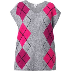 Ulla Popken Shirt  grijs gemêleerd / lichtroze