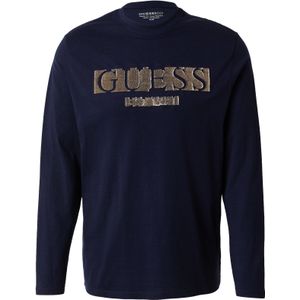 GUESS Shirt  donkerbeige / navy