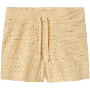 Shorts - Gebreid - Drop-needle - Verstelbare Taille - Katoenen Koord 13 cm