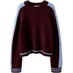 NAME IT Trui  lichtblauw / wijnrood