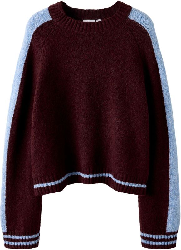 NAME IT Trui  lichtblauw / wijnrood