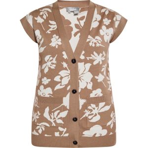 Usha - Gebreide Bodywarmer - Bruin/Wolwit