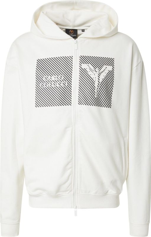 Carlo Colucci Sweatvest 'Enz'  zwart / offwhite