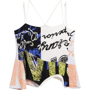 T-shirt - Multicolor - Dubbelband - Gekruist aan de Achterkant