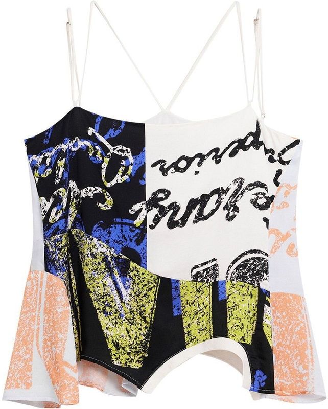 T-shirt - Multicolor - Dubbelband - Gekruist aan de Achterkant